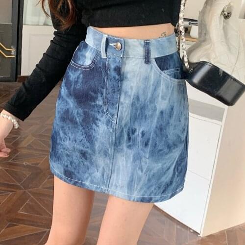 ZG1733 2021 female summer thin section new women fashion high waist slim wrap buttock denim skirt cheap wholesale