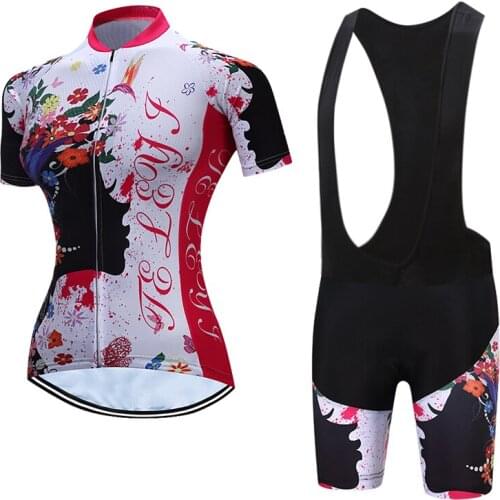 Womens Cycling Jersey Pro Team 2021 Summer Bike Clothing Kit BIB Bicycle Clothes Set Wear Ladies Mtb Mallot Female Short Suit