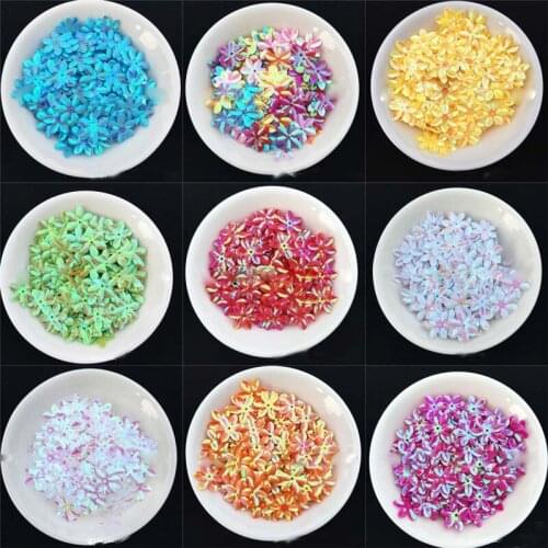 14mm six-petal flower tip plum PVC loose sequin clothing beads DIY material 10g a pack of 220 pieces