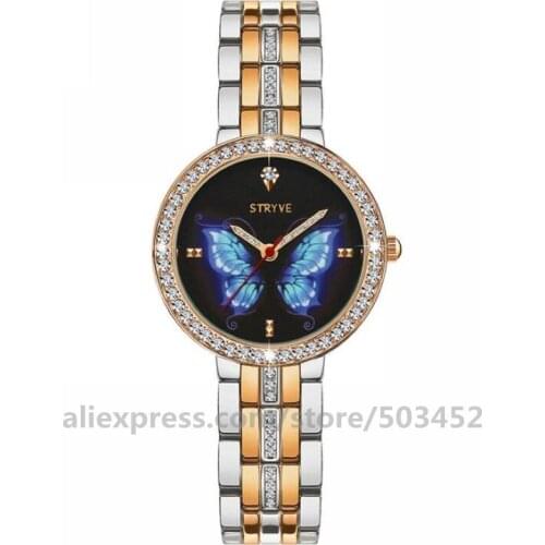 20pcs/lot High Density Transparent Glass Watches woman butterfly Diamond Dial Watch Women Fashion Reloj Mujer