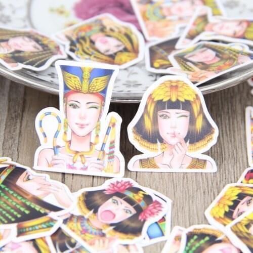 40 pcs Cleopatra girl characters expressions car notebook luggage skateboard motorcycle stickers childrens toys sticker