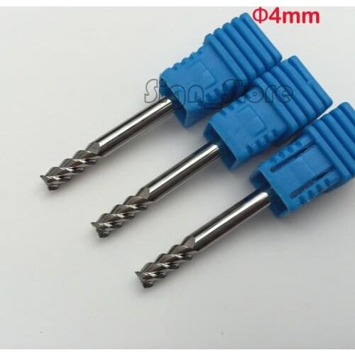 5pcs End Mill Three 3 Flute Aluminium Cutter CNC Engraving Bit Endmill Milling tool SHK 4mm CED 4 CEL 10mm Long 50mm