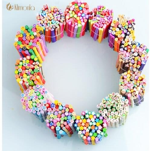 50pcs Popular Nail Art Tiny Soft pottery Slices Polymer Clay Nail Art Decorations Tips Glitter DIY Charm Nails Tools 16 designs