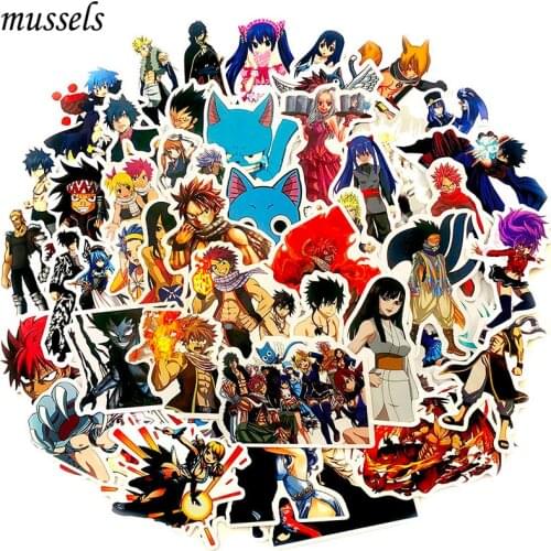 52-60Pcs Classic Japanese Animation Fairy Tail Sticker For Bike Motorcycle Skateboard Guitar Laptop Luggage Graffiti Sticker