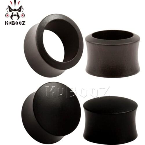 KUBOOZ 54PCS Ear Piercing Gauges Stretcher Ebony Wood Tunnel Flesh Plugs Expander Body Jewelry Earrings Fashion Gift 8mm to 25mm