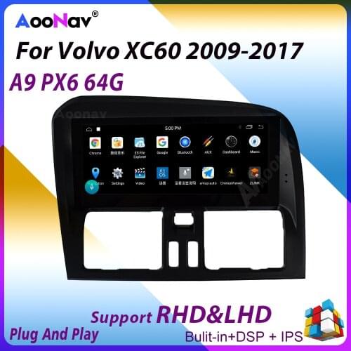 2 Din PX6 RHD & LHD Android 9.0 GPS Navigation Car Radio For Volvo XC60 2009-2017 Car Audio Stereo Multimedia Player Headunit