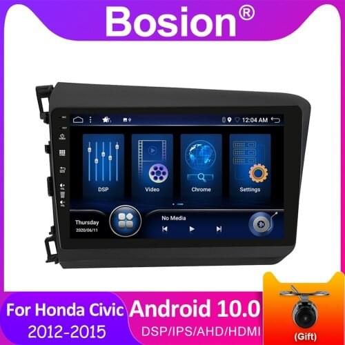Bosion Android 10.0 Car Multimidia Player GPS Navigation Head Unit For Honda Civic 2012-2015 Autoradio Video With DSP IPS HDMI