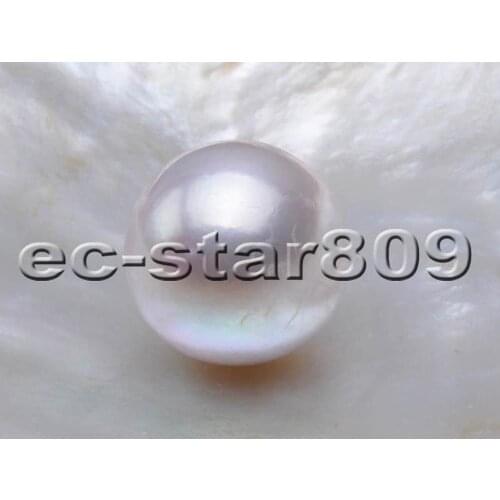 P5689 Lustre 15mm WHITE ROUND Edison KESHI REBORN PEARL LOOSE BEAD