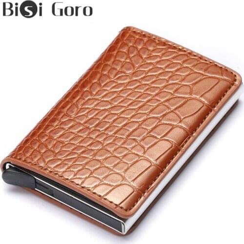 BISI GORO 2020 Blocking Wallet Business Card Holder for Plastic Cards Purse Credit Card Case Automatic Card Wallet Dropshipping