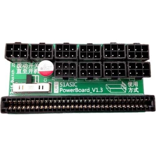 1600W Ethereum ETH ZEC Mining Server Power Supply 12V GPU PSU Breakout Board 9ports 6p+1port 4p connector for Mining Ethereum