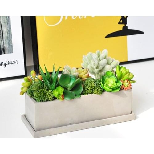 Big Concrete Planter Silicone Molds DIY Succulents Flowerpot Mold Rectangle Cement Flower Pot Clay Container Resin Mould