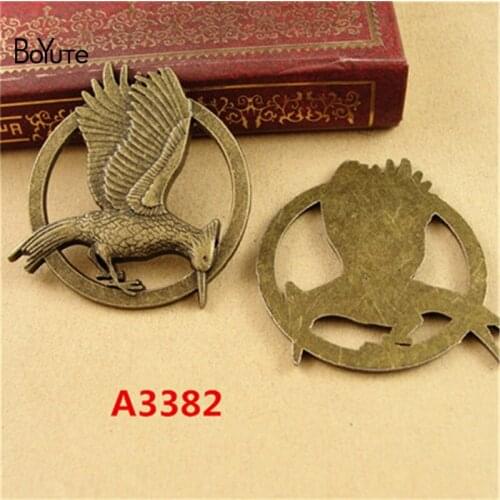 BoYuTe (40 Pieces/Lot) 35MM Alloy Hummingbird Bird Charms Pendant Antique Bronze Plated Pendant for Jewelry Diy Accessories