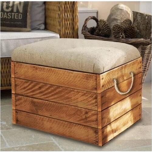 Weblonya Wooden Box Puff Bench Pine Tree 42 X48X30 Cm Free Fast Shipping From Turkey