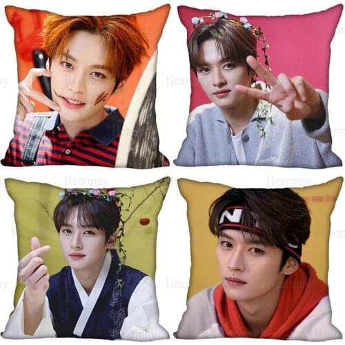Stray Kids Lee Know Pillow Cover Bedroom Home Office Decorative Pillowcase Square Zipper Pillow Cases Satin Fabric Eco-Friendly