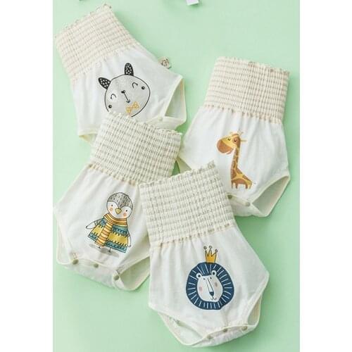 Baby Panties Belly Warmer Protector High-waist Pants Four Seasons Cotton Diapers Boy Girl Underwear Anti-Kick Apron Belt