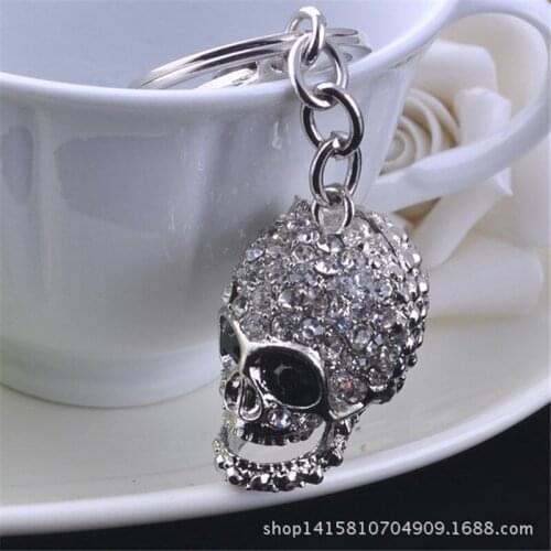 DIY Full Special Shaped Diamond Painting Skull Keyring Keychains Unique Shining Full Drill Rhinestones Craft Gifts