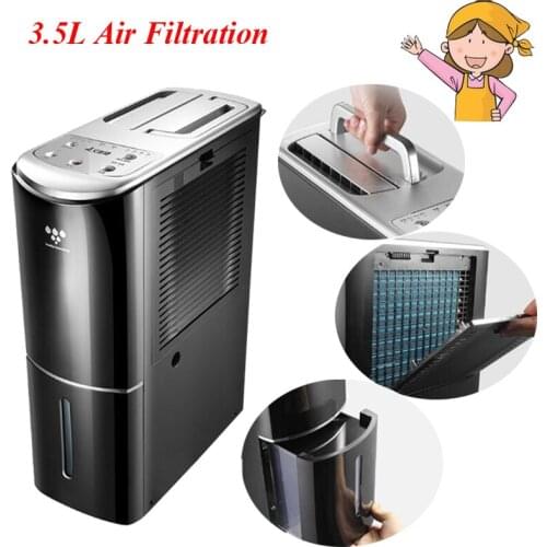 3.5L Effective Air Filtration Visual Water Level Window Design Dehumidified Operating Dehumidifier in Black DM1211