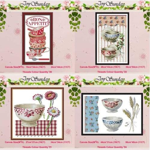Porcelain patterns counted 11CT 14CT Cross Stitch Sets DIY Chinese wholesale Cross-stitch Kits Embroidery Needlework Home Decor