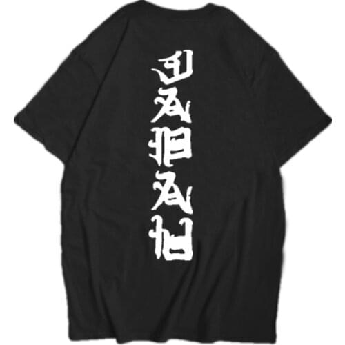New Summer T-shirt cotton Shirt Harajuku Casual O-neck Short Sleeves Boy Girl Kanji Print street Hip hop tshirt Unisex Shirts