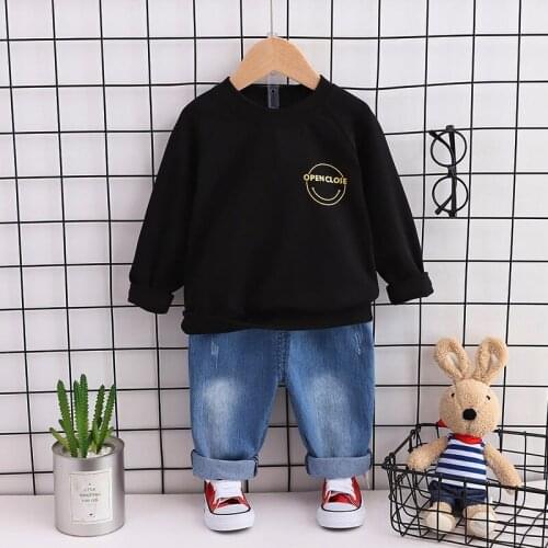 New Children Clothes Spring Autumn Baby Boy Girls Cartoon smile T Shirts Pants 2Pcs/sets Outfit Kids Fashion Toddler Tracksuits