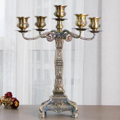 IMUWEN Decorative Bronze Candlesticks