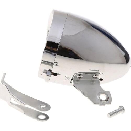 Classic Retro Streamlined Bicycle Head Light Super Bright LED Metal Chrome Bikes Headlight Cycling Lighting Equipment Night