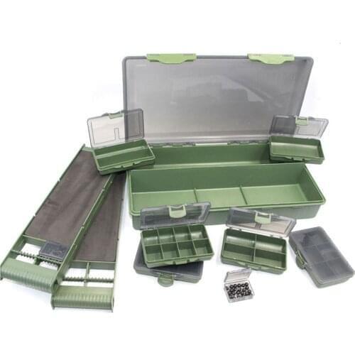 Carp Coarse Sea Fishing Tackle Box Bit Complete Boxes System Ideal for Hooks Swivels Beads Spinners Tackle Box Set Fish XA246G