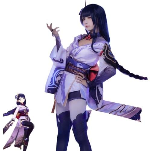 Game Genshin Impact Thunder God Shogun Cosplay Costume Anime Suit Fancy Kimono Dress Halloween Carnival Uniforms Custom Made