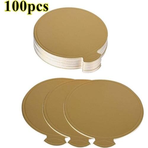 100pcs Round Cake Boards Decorative Disposable Cake Pizza Circle Cardboard Cake Cardboard Cake Paper Board 9cm