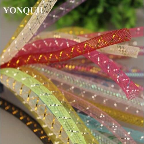 Metallic 16MM Tubular Horsehair Crinoline Tube Nylon Material Trimming For DIY Wedding Hair Accessories 100Yds/Lot 24 Colors