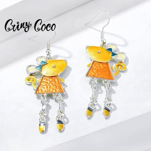 Cute Design Colorful Mouse Earring 2020 New Fashion Stud Earrings For Women Party Wedding Gift Wholesale Ear Jewelry Girls