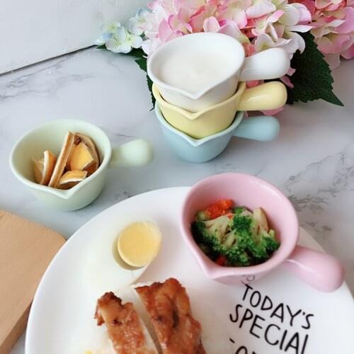 Cute Mini Milk Jug with Handle Creative Coffee Creamers Milk Pot Jam Salad Dressing Dipping Dishes Kitchen Bake Tool 100ml