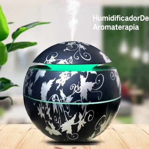 Mini Air Humidifier USB Ultrasonic Aroma Diffuser Wood Grain 7 LED Light Electric Essential Oil Diffuser For Home Aromatherapy