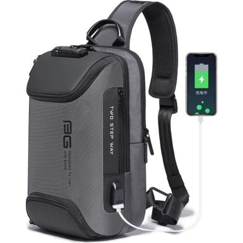 Multi functional USB Charging Chest Bag Anti-theft Shoulder Bags Short Trip Messenger Mens Oxford Crossbody Bag