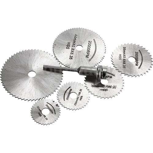6Pcs Rotary Cutter Mini HSS Circular Saw Disc Blade Cutter Set Tool