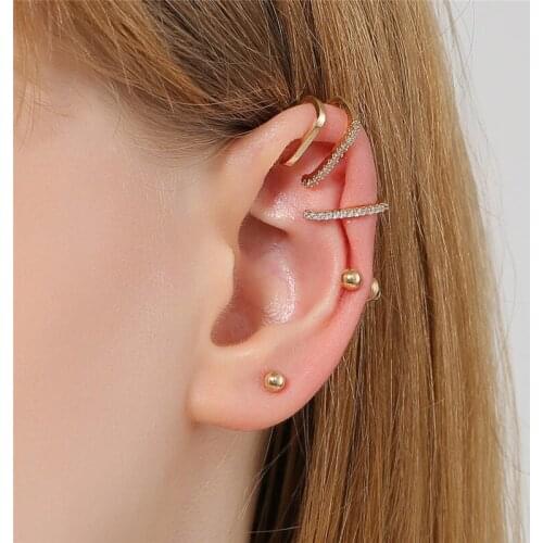 Modyel Fashion 4 pcs Ear Cuff Set Clip Earrings Delicate ear cuffs fake piercing Earrings for women Trend jewelry 2021 Gift