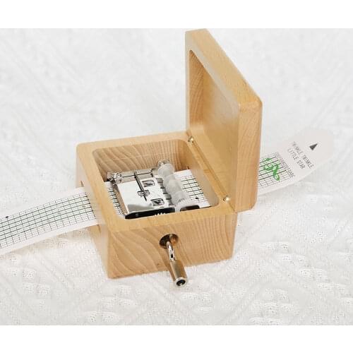 Customized photo 15 note paper tape hand crank music box gifts for lovers, customize engraved gift