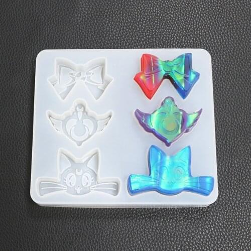 NOT AS LONG diy crystal epoxy beautiful girl mold mirror frosted bowknot resin mold pendant creative handmade small jewelry gift