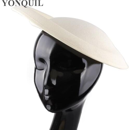 Beige Color Vintage Fascinators Base 30CM Big Size For Women Wedding Party Dinner Headpiece Bride DIY Hair Accessories