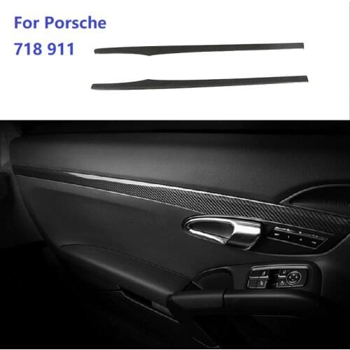 Fit For Porsche 718 911 2012-2019 Dry Carbon Fiber Car Cover Interior Door Panel Decoration Trim Car Accessories