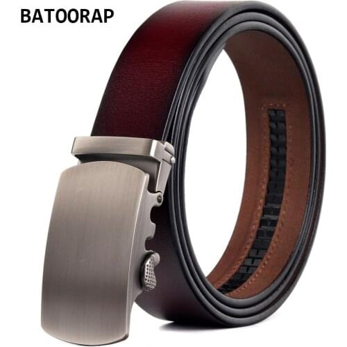 BATOORAP Luxury Designer Brand Belt For Men Fashion Genuine Leather Trouser Belt Automatic Buckle Metal Vintage Wasit Straps