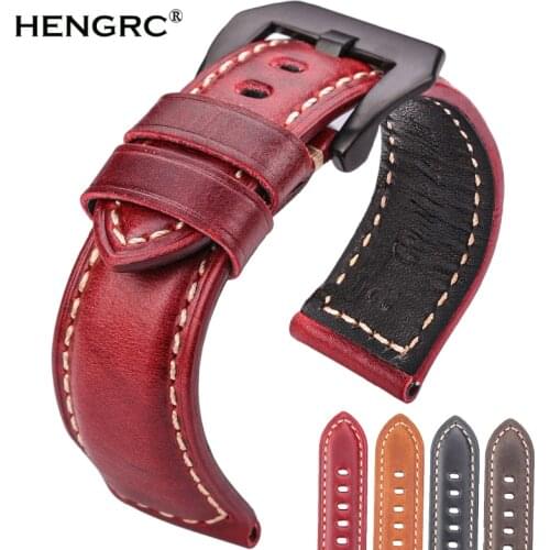 Genuine Leather Watchbands Watch Accessories Women Men Blue Yellow Red Brown Cowhide Watc Strap Band 20 22 24 26mm Bracelet