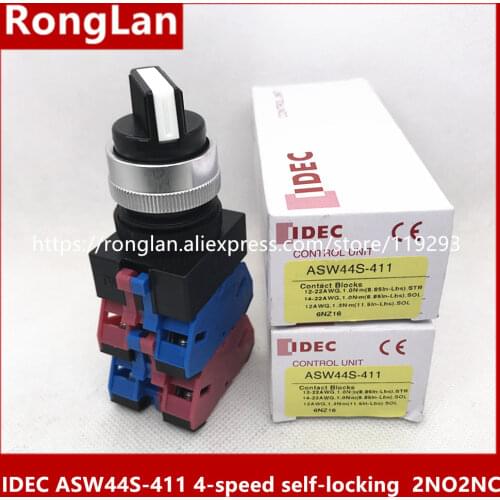 [SA]Izumi IDEC TW Series Selector Switch ASW44S-411 4-speed self-locking knob 2NO2NC 22mm--5pcs/lot