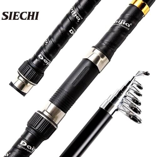 SIECHITelescopic Fishing Rod 2.1m 2.4m 2.7m Carbon Fiber XH Rock Fishing Pole Spinning Rod Ocean Boat Fishing Distance Throwing
