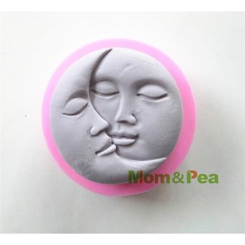 Mom&Pea 0523 Free Shipping Two Faces Shaped Silicone Soap Mold Cake Decoration Fondant Cake 3D Mold Food Grade Silicone Mould