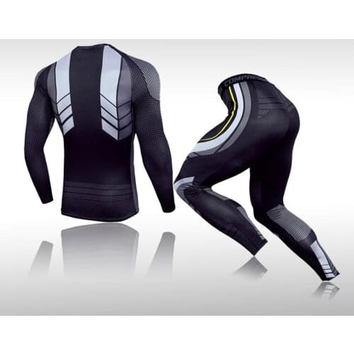Man Compression Sports Suit Quick drying Perspiration Fitness Training MMA Kit rashguard Male Sportswear Jogging Running Clothes