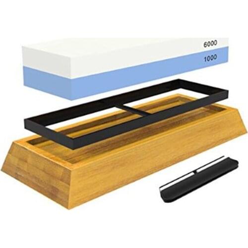 Sunnecko Chef Knives Sharpener 1000 6000 Professional Whetstone 2-IN-1 Multi-functional Tools Kitchen Knife Sharpening Stone