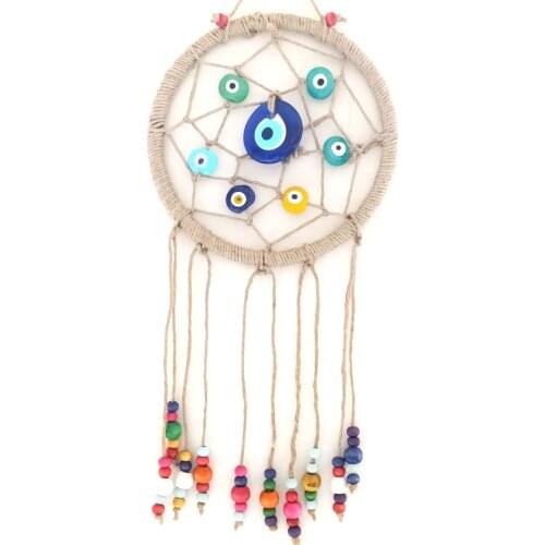 Door and Wall Ornament Decorated With Glass Evil Eye Beads And Colorful Beads
