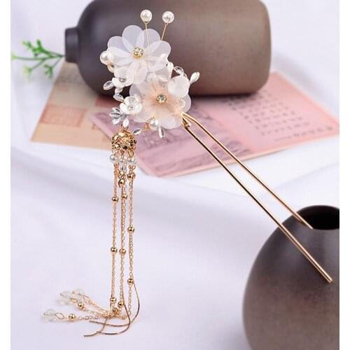 Chinese Style Hair Ornaments Fringed Step Hairpin Female Ancient Hairpin Plate Hairpin Lady Jewelry Wedding Gift Hanfu Headdress