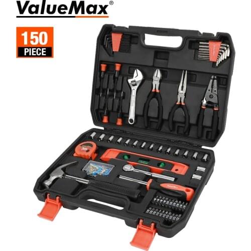 ValueMax 150PC Home Tool Set for Home Repair Tool Set Household Tool Kits With Screwdrivers Pliers Hammer Utility Knife Box